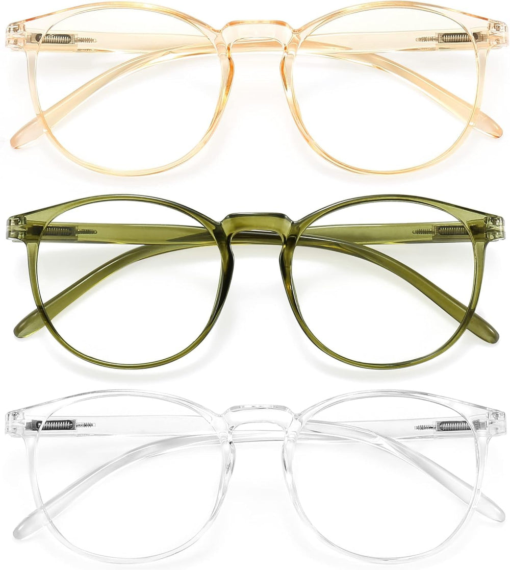 IBOANN Chic Blue Light Glasses for Women with round frames for all-day comfort.