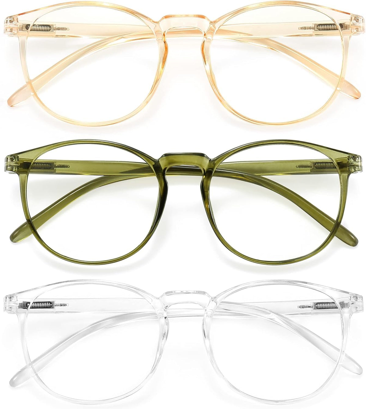 IBOANN Chic Blue Light Glasses for Women with round frames for all-day comfort.