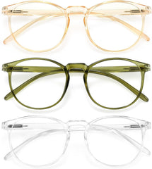 IBOANN Chic Blue Light Glasses for Women with round frames for all-day comfort.