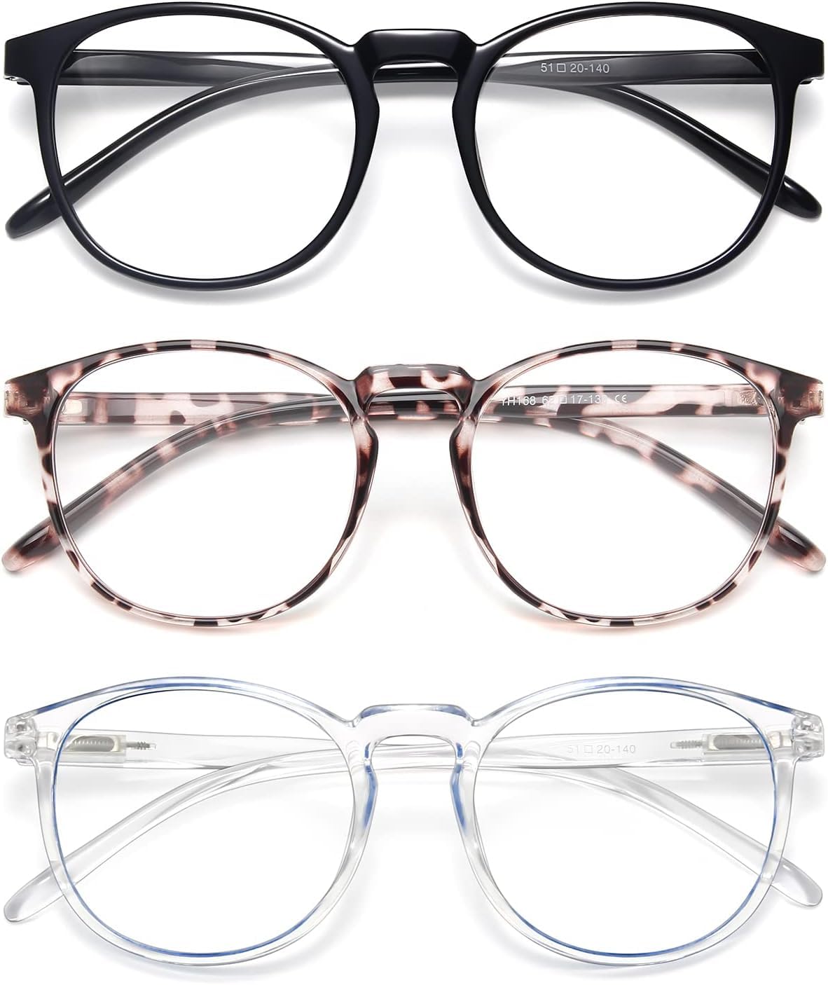 IBOANN chic blue light glasses with round frames for women reduce screen strain