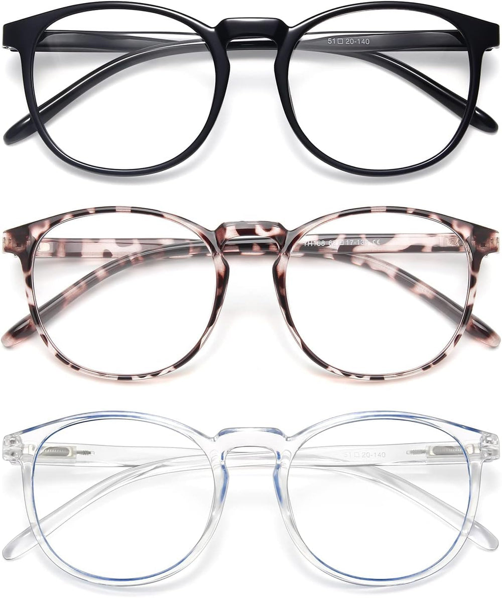 IBOANN chic blue light glasses with round frames for women reduce screen strain
