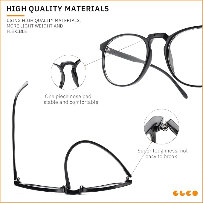 IBOANN blue light glasses feature ergonomic nose pads for a comfortable fit