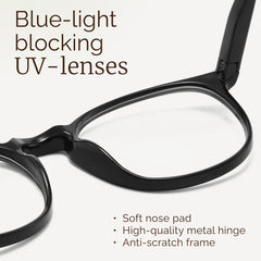 IBOANN fashion blue light glasses highlight style while filtering blue rays.
