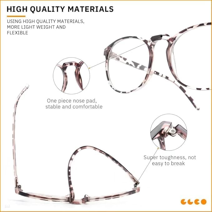 IBOANN lightweight comfort blue light glasses, nose-friendly and durable.