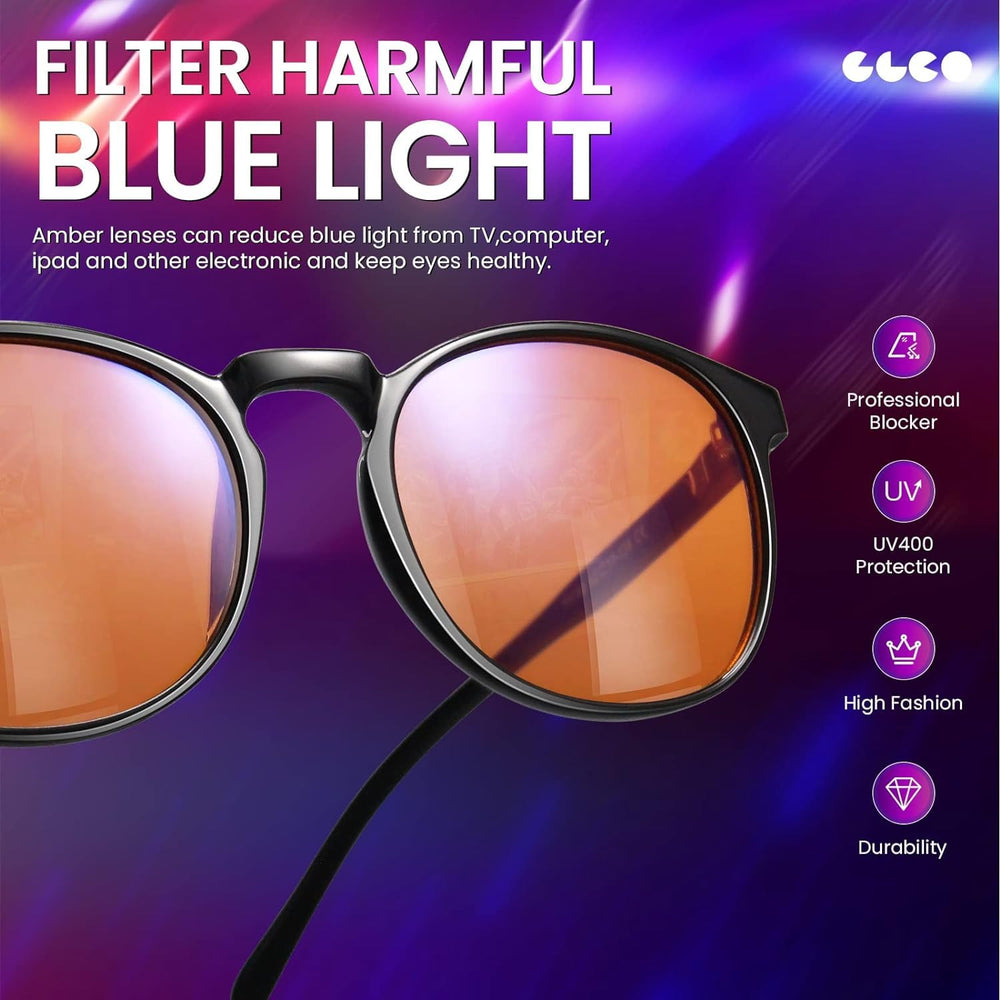 IBOANN round-frame glasses feature soft nose pads for all-day comfort.