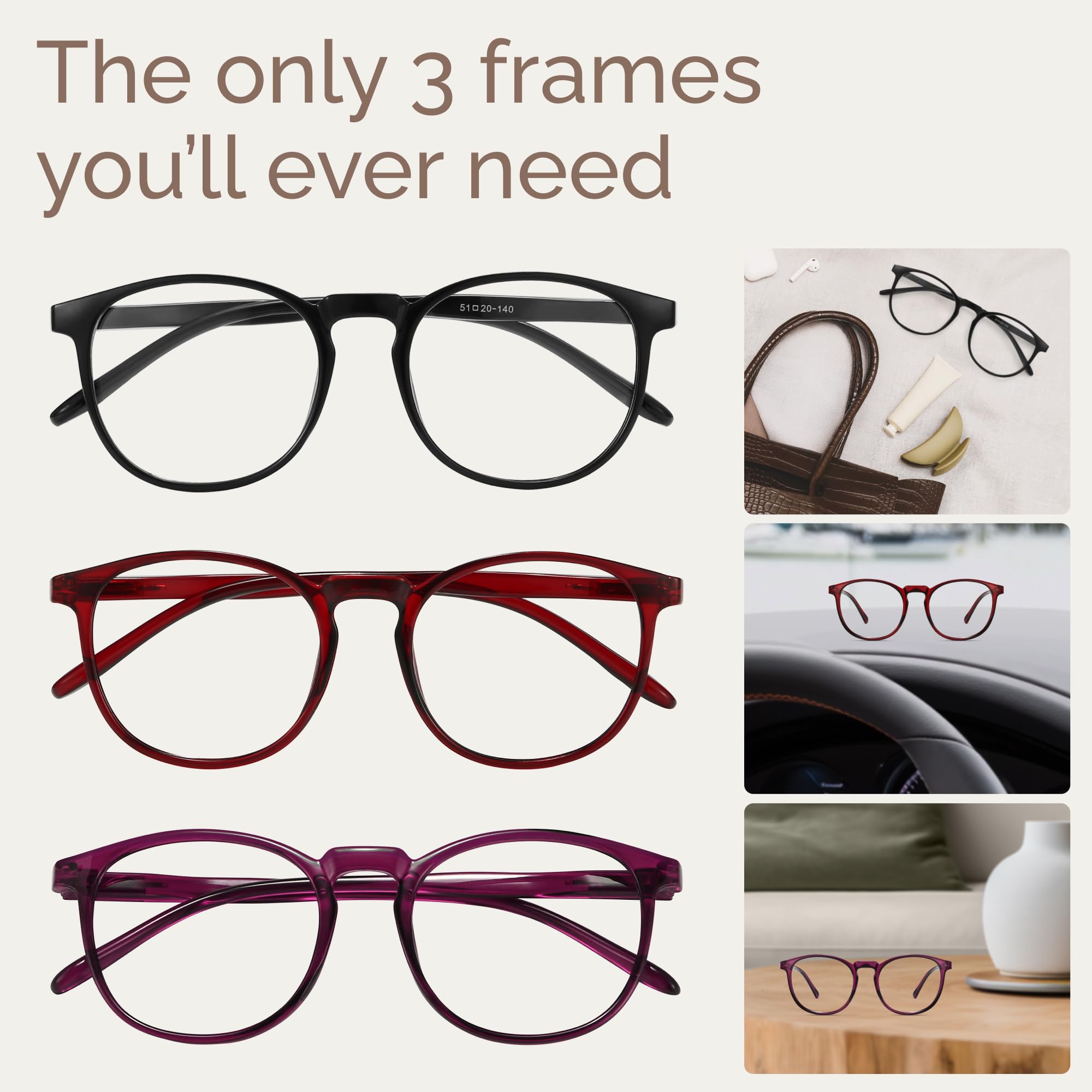 IBOANN glasses with soft nose pads for comfortable extended wear