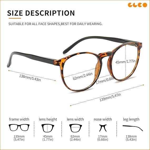 IBOANN UV400 blue light glasses designed for computer tasks with round frames