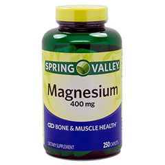 IBQIBQ Spring Valley Magnesium 400 mg bottle supports nerve and muscle health.