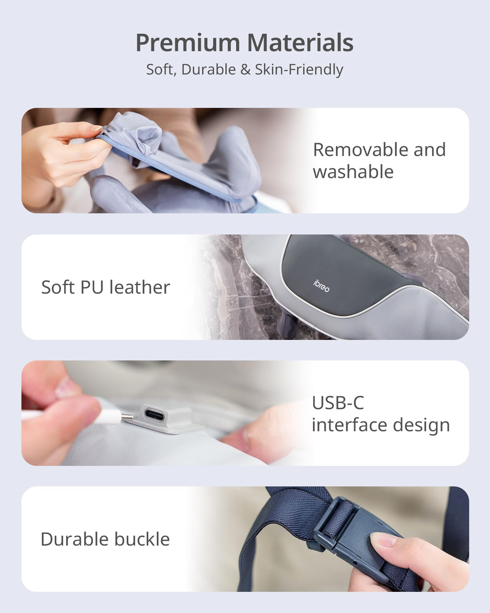 Ibreo massager 2500mAh battery supports multiple cordless sessions