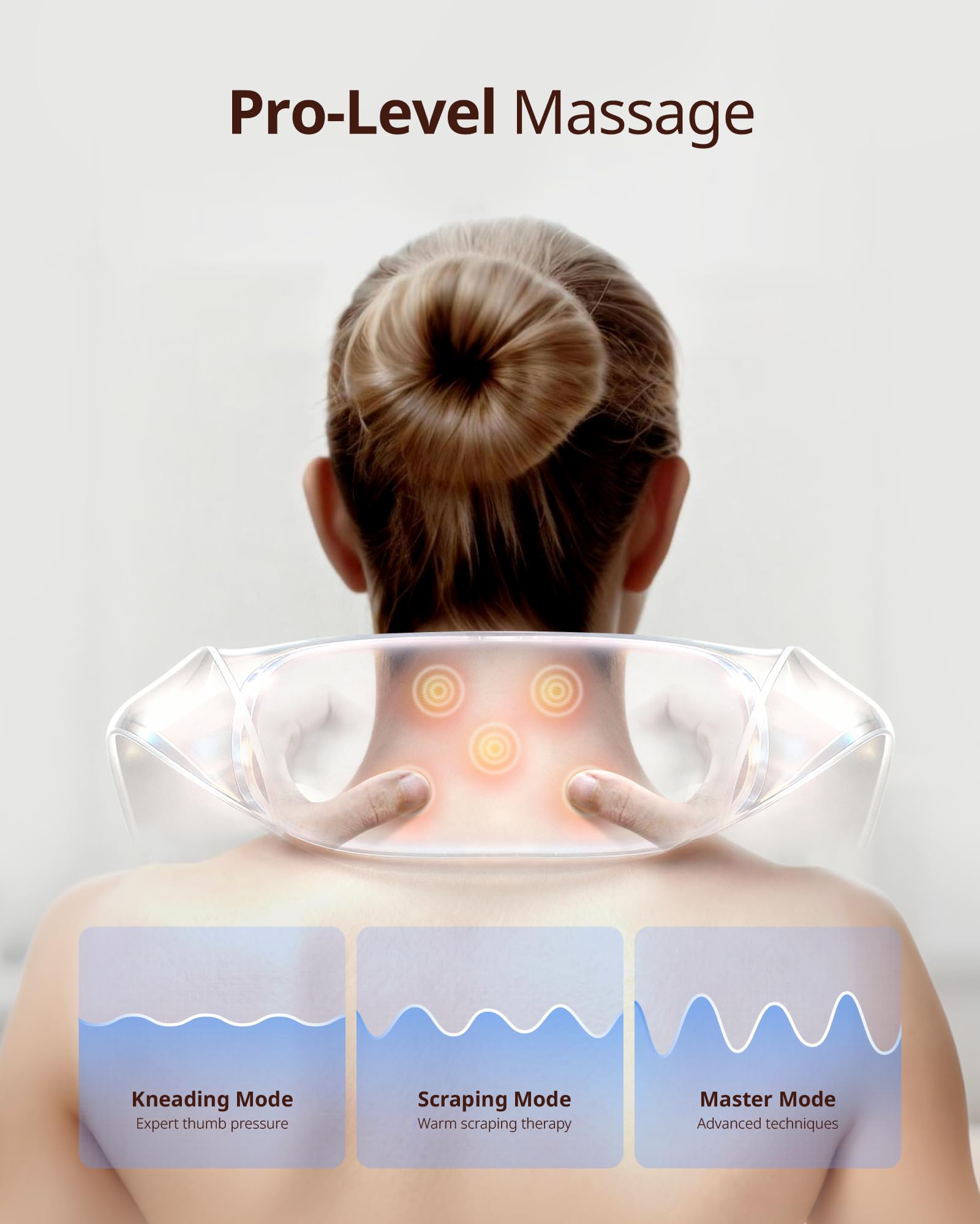 Ibreo cordless shiatsu massager uses voice prompts for easy adjustments