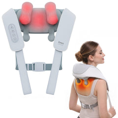 Ibreo cordless shiatsu neck massager side view shows portable relief and heat