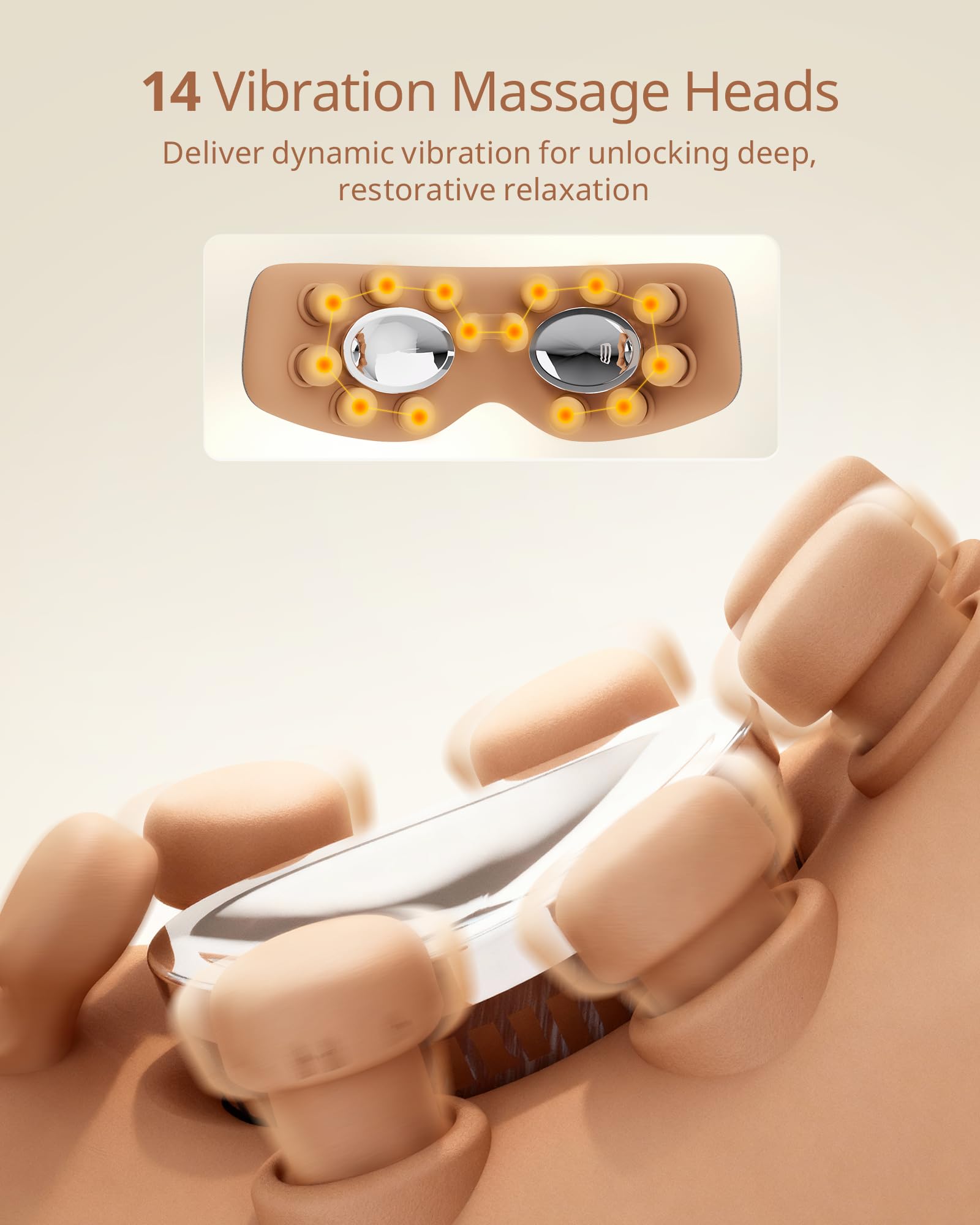 ibreo Eye Massager close-up of 14 massage heads