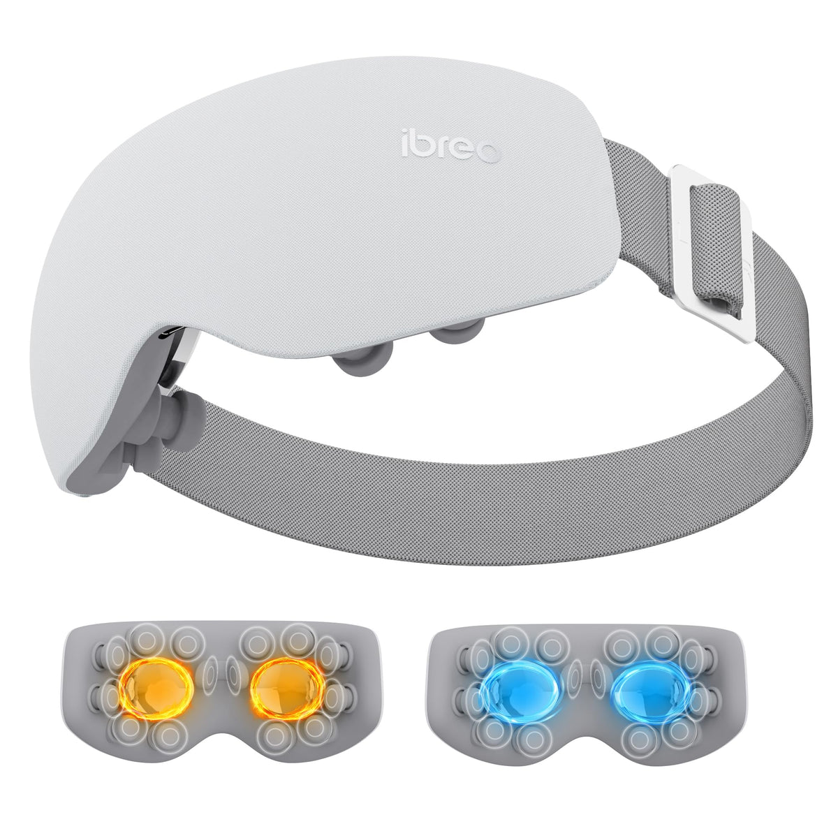 ibreo eye massager front view showing sleek design and heat cooling options for tired eyes