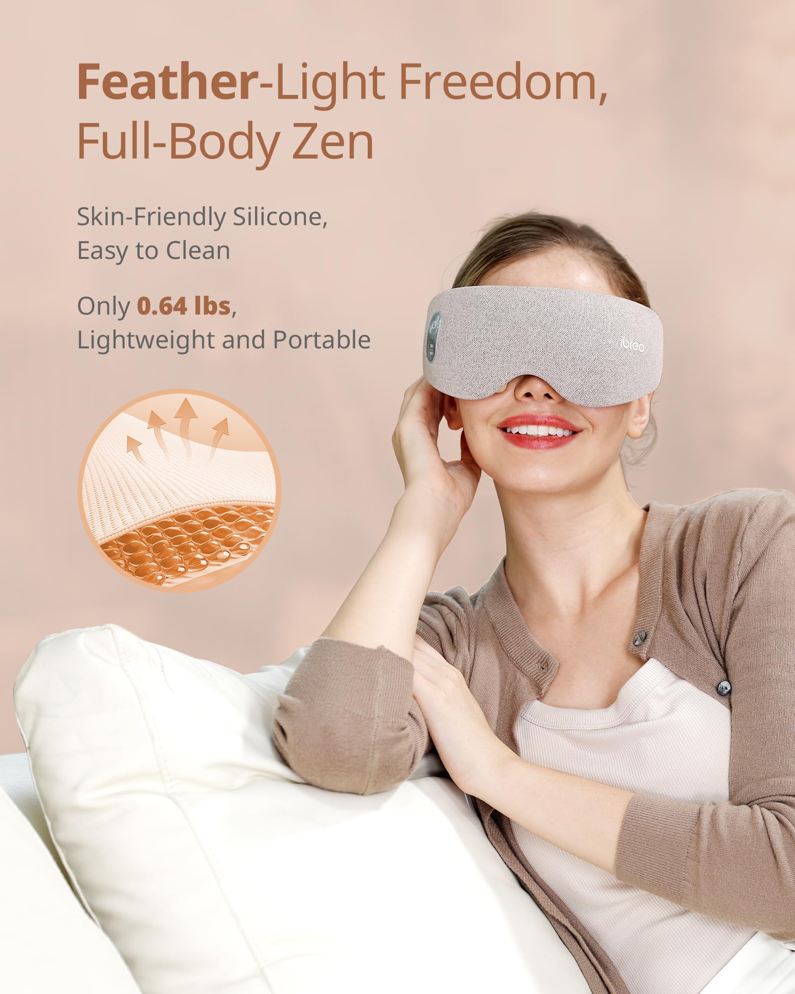 ibreo eye massager usb-c charging port for easy power recharging