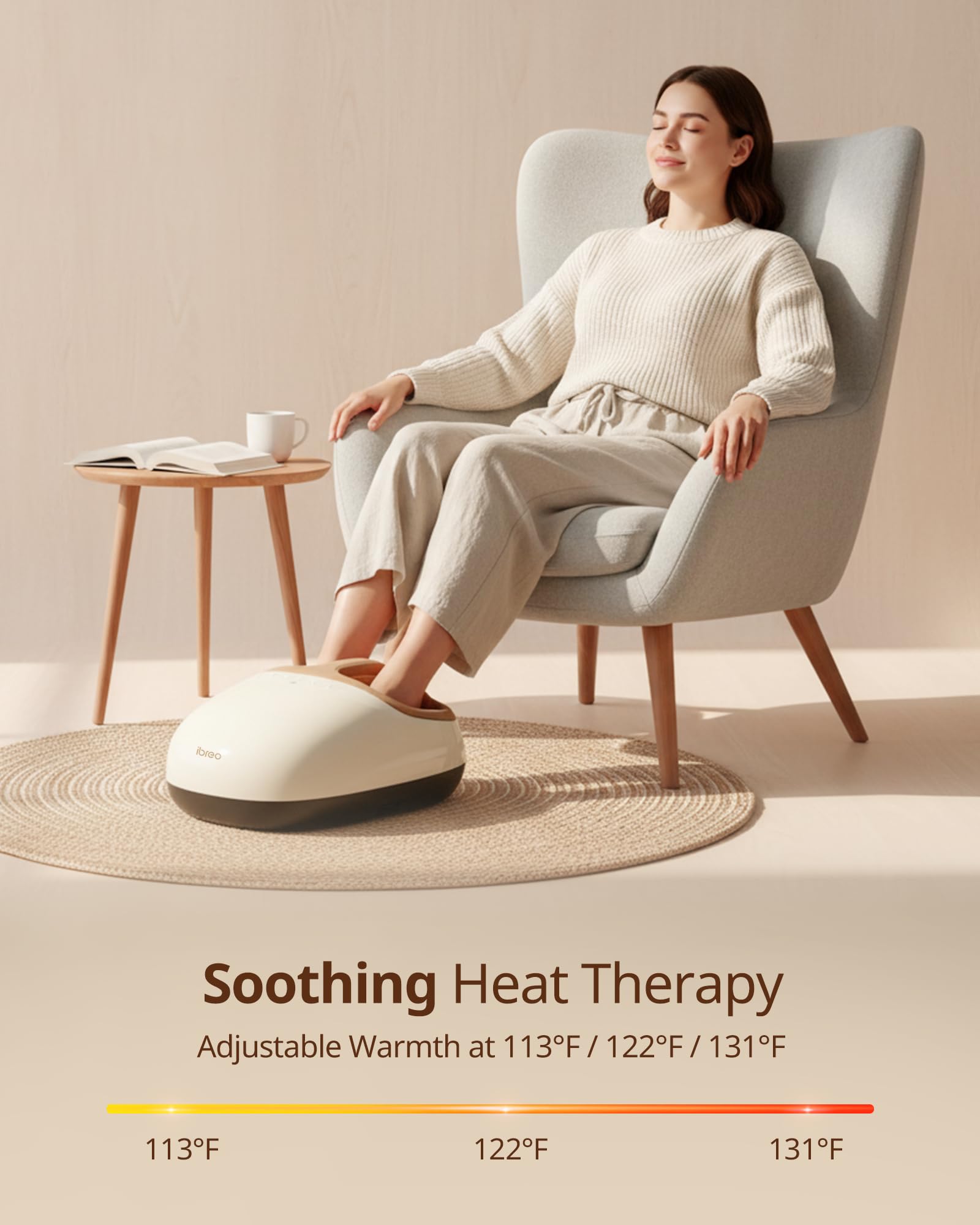 Ibreo Shiatsu foot massager delivers deep kneading to arches and soles.