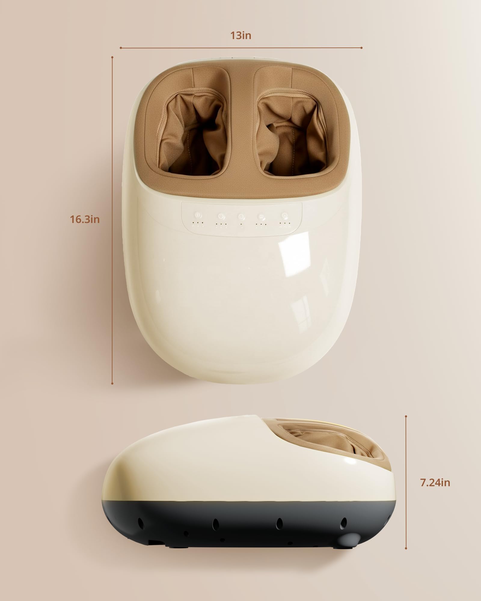 Ibreo massager includes removable washable foot cover for hygiene.