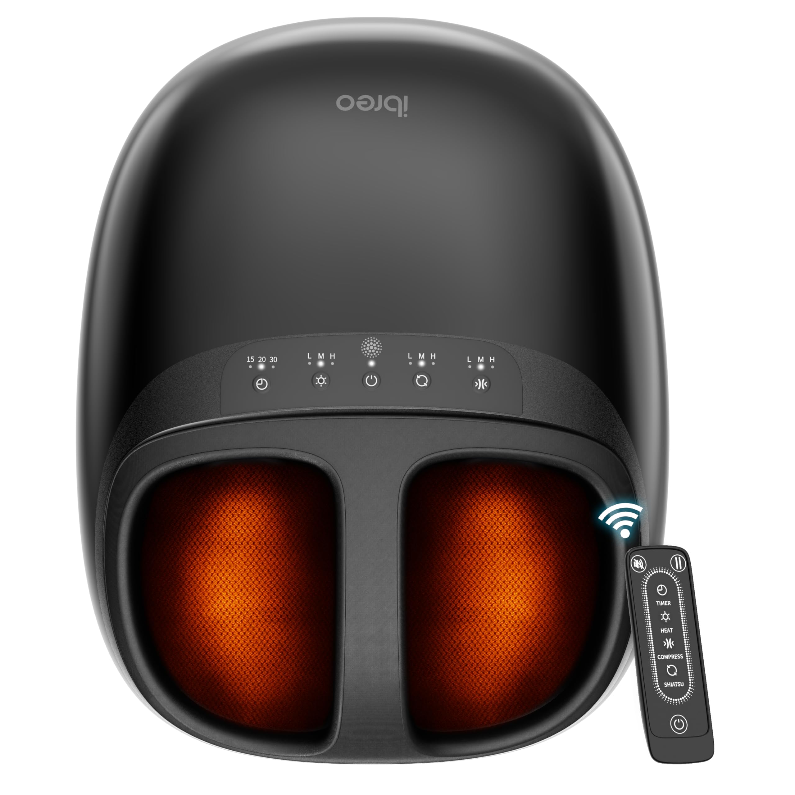 Ibreo Shiatsu Foot Massager with remote control for easy home sessions
