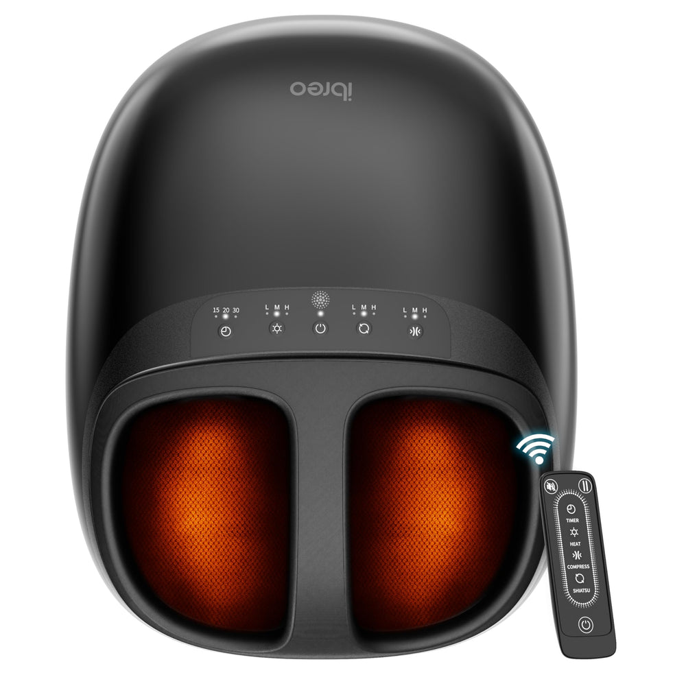 Ibreo Shiatsu Foot Massager with remote control for easy home sessions