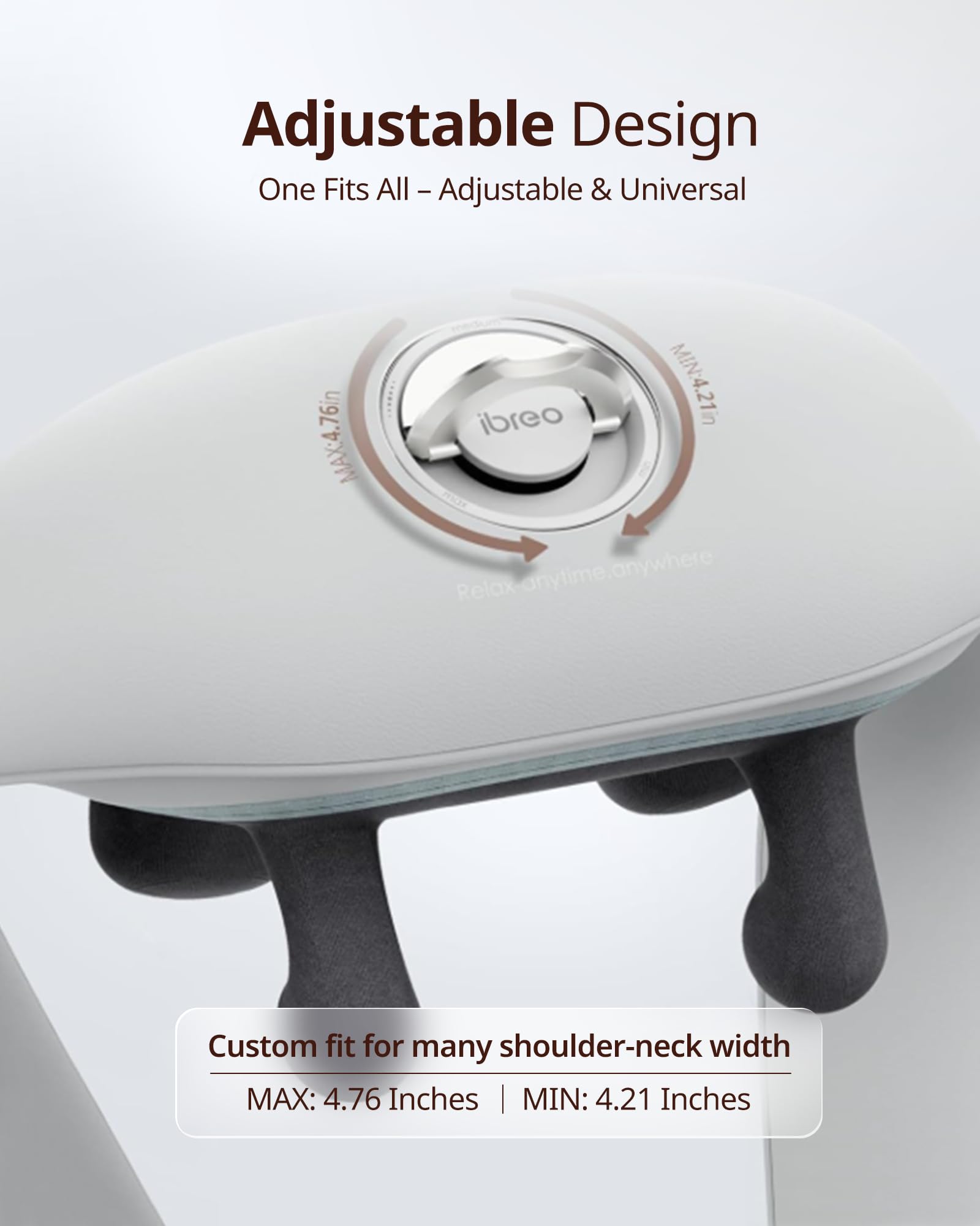 Ibreo Shiatsu massager with heat, mode selection on the device