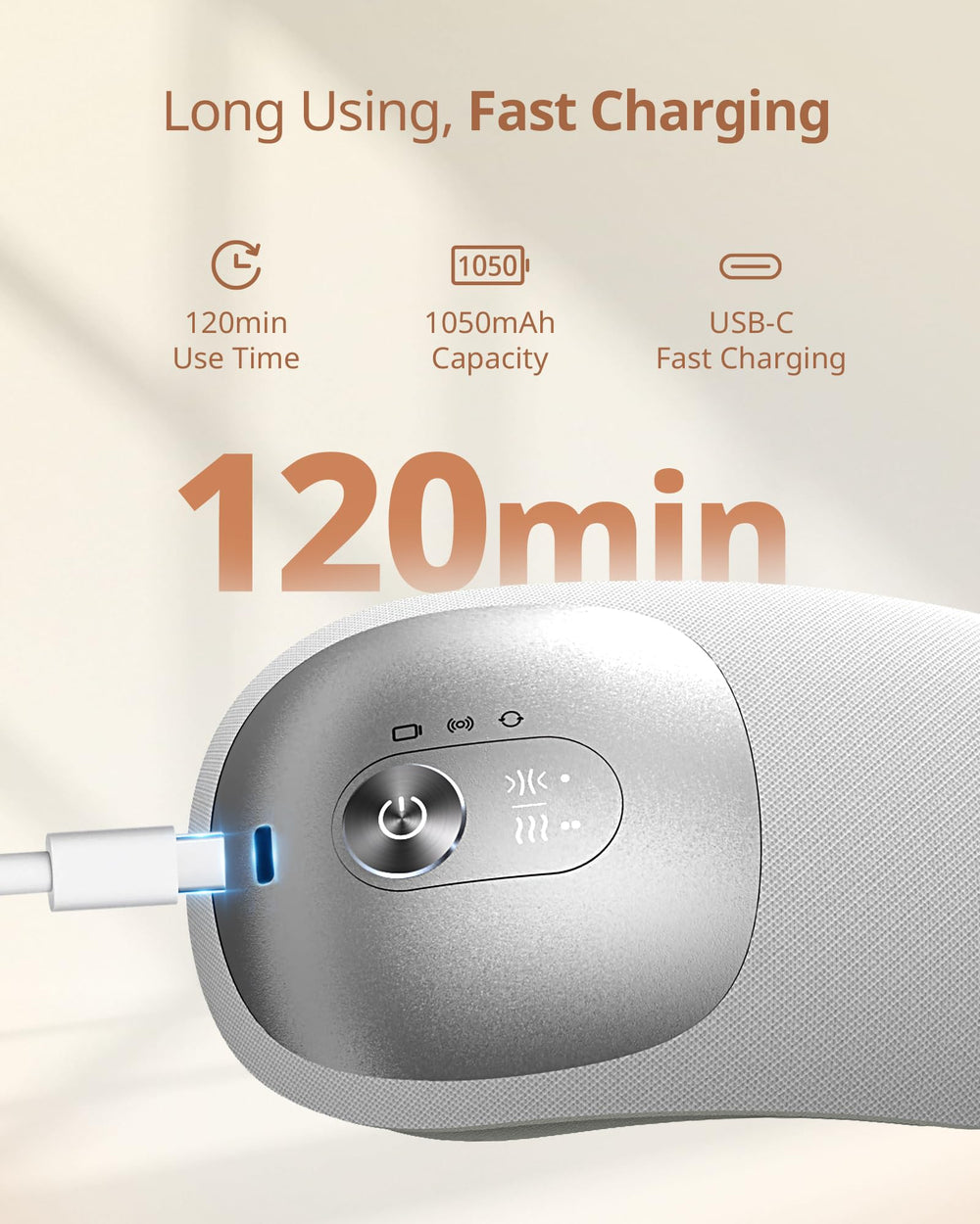 Ibreo 1050mAh battery enables long sessions with reliable power