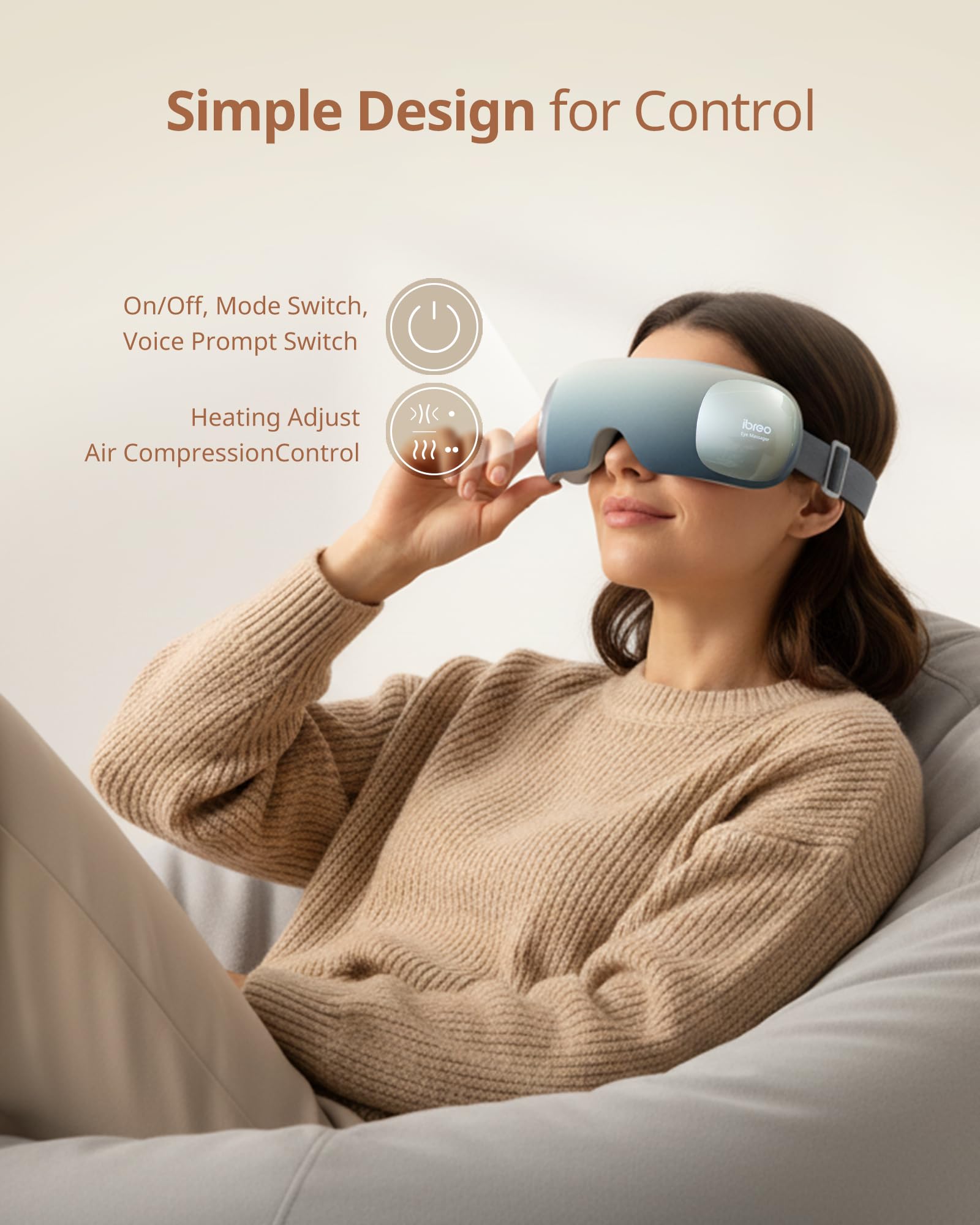 Ibreo Ultra-Light Eye Massager ergonomic fit on diverse users