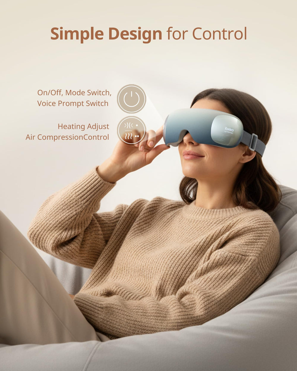 Ibreo Ultra-Light Eye Massager ergonomic fit on diverse users