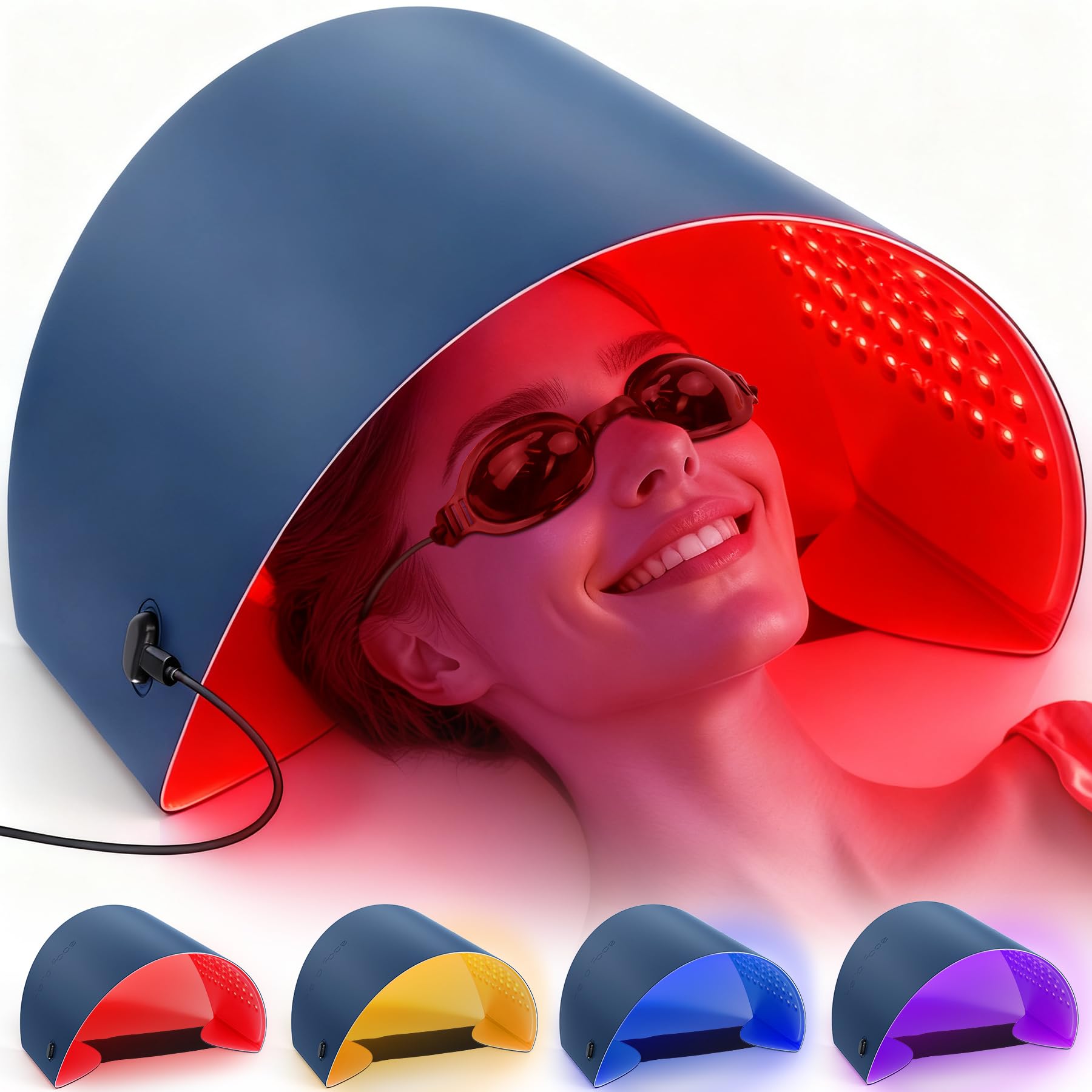 Icbgre red light therapy mask front view for facial treatment