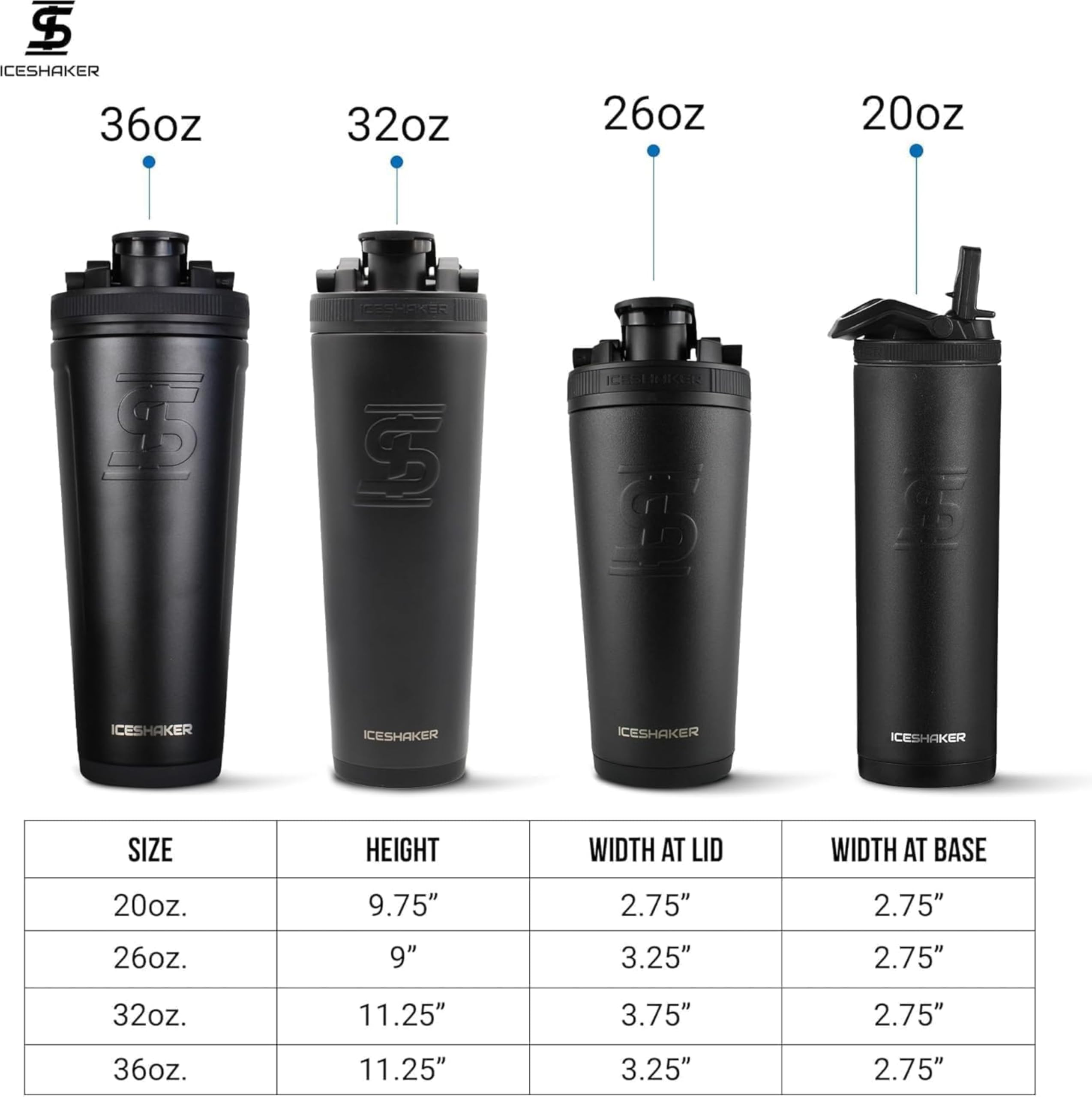 Ice Shaker internal measurement lines aid precise mixing.
