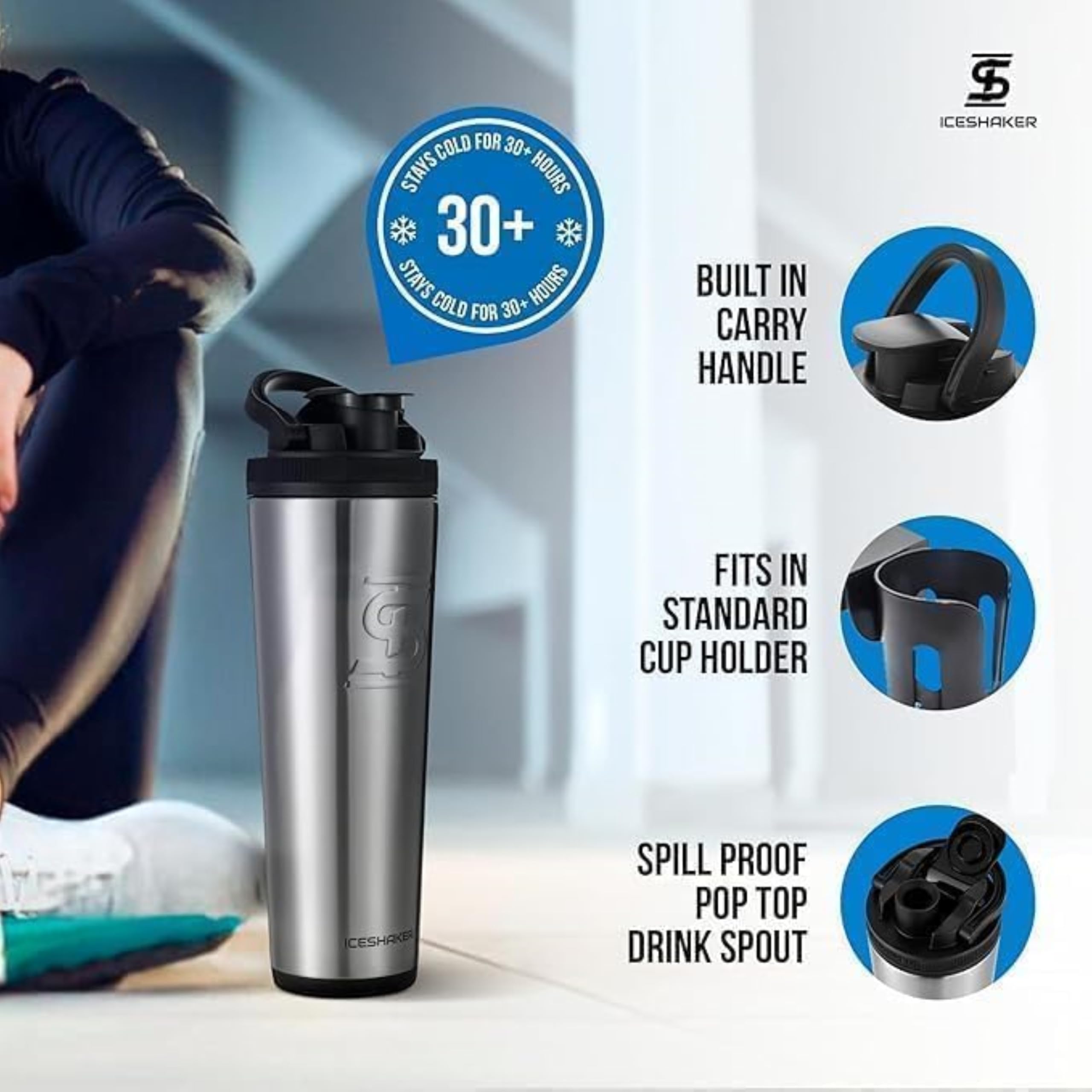 Ice Shaker stainless steel construction resists odors and stains.