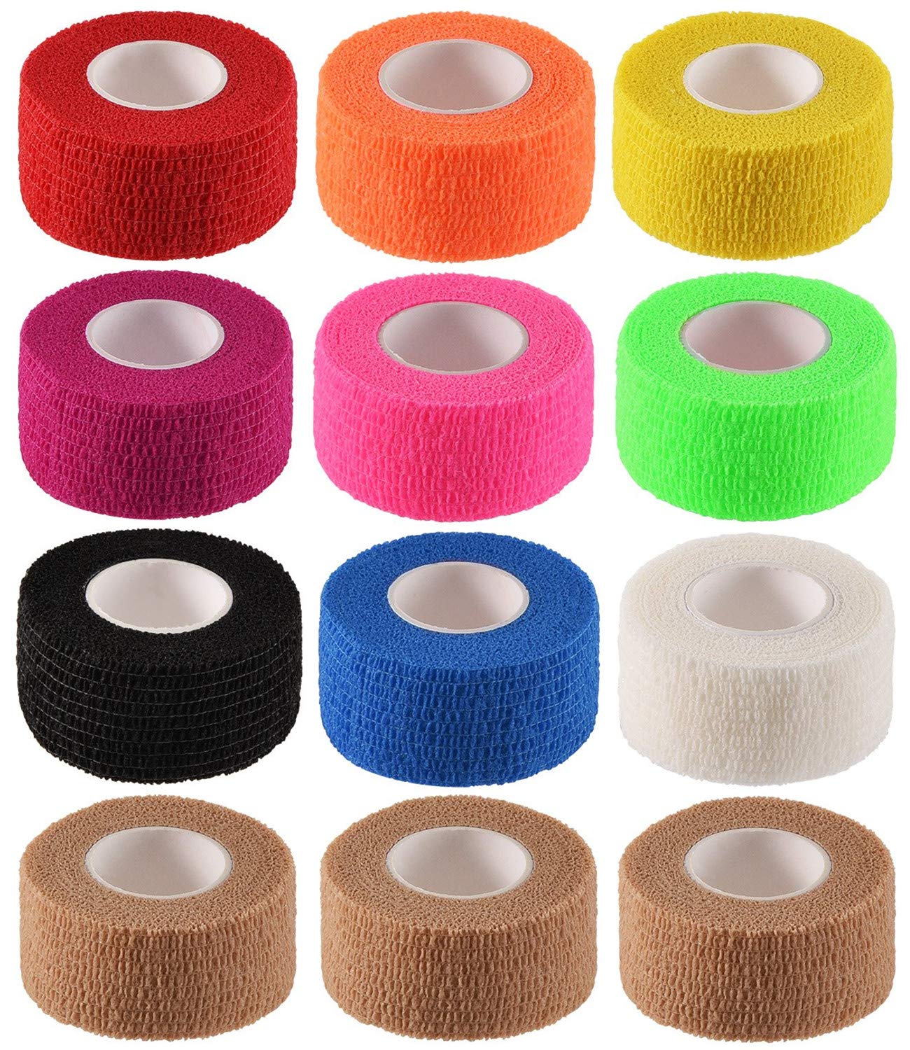 i-CHONY 12-pack bandage wrap in colors for secure self-adhesive support during activity.