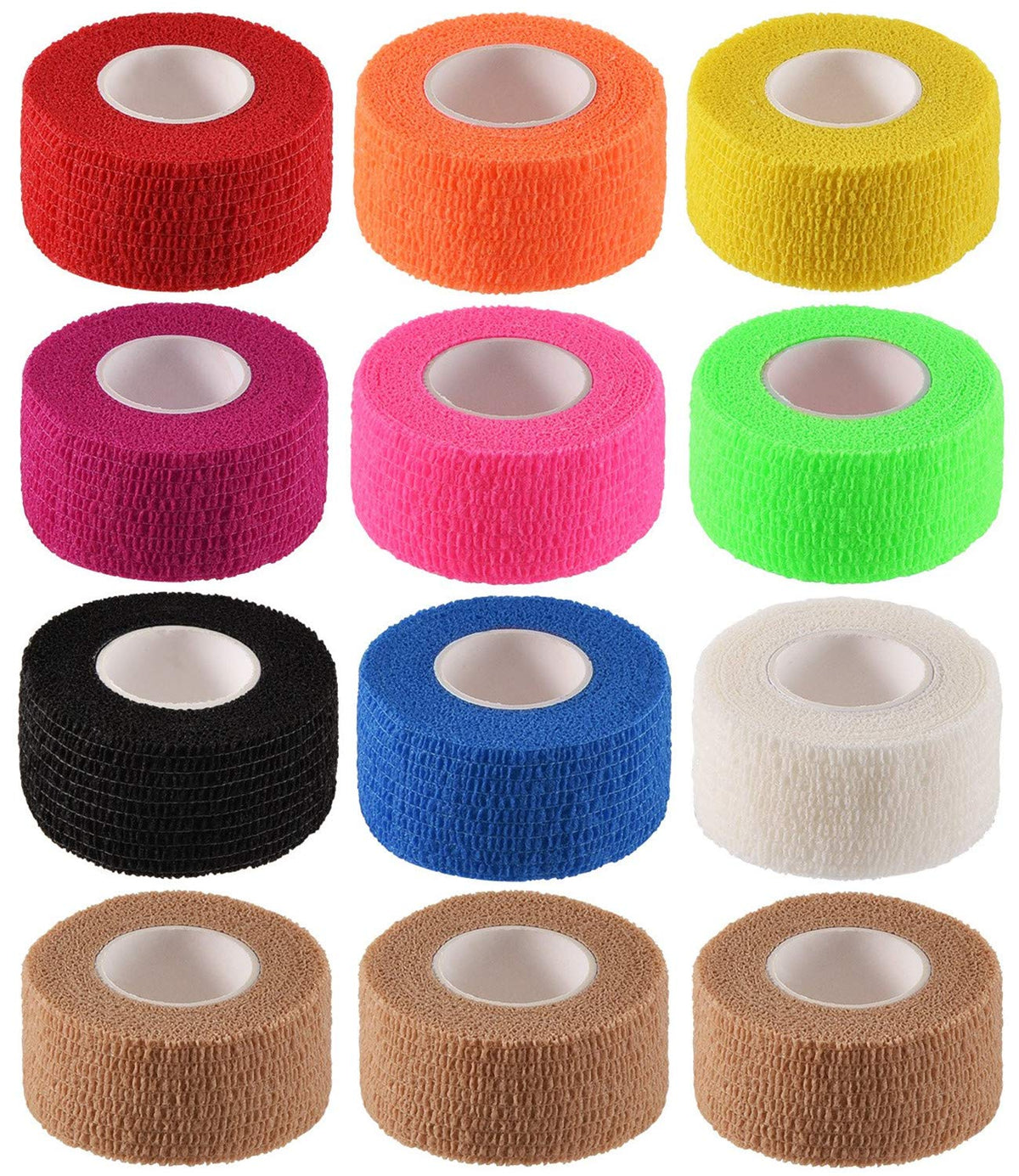 i-CHONY 12-pack bandage wrap in colors for secure self-adhesive support during activity.