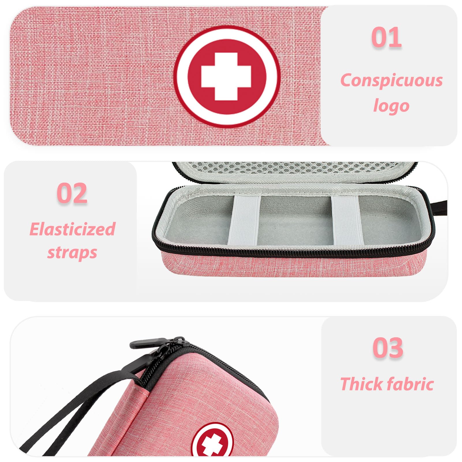 ICIMBI diabetic travel case interior dimensions 6.5 by 3.2 by 2.1 inches