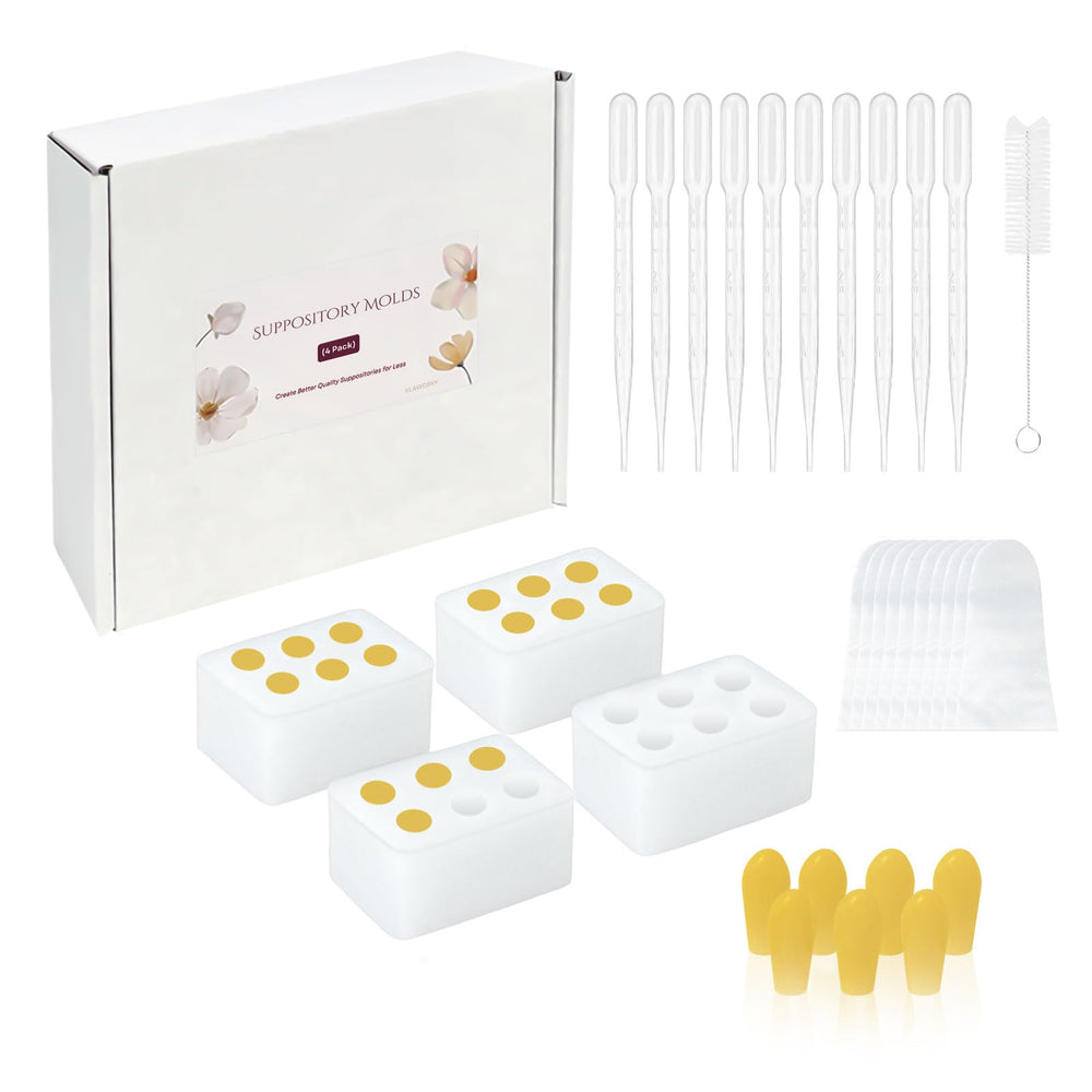 ICIMBI silicone suppository mold 2ml with four trays enables easy, reusable batch making.