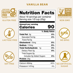 Iconic Protein Powder vanilla bean pour promotes quick, low-carb energy.