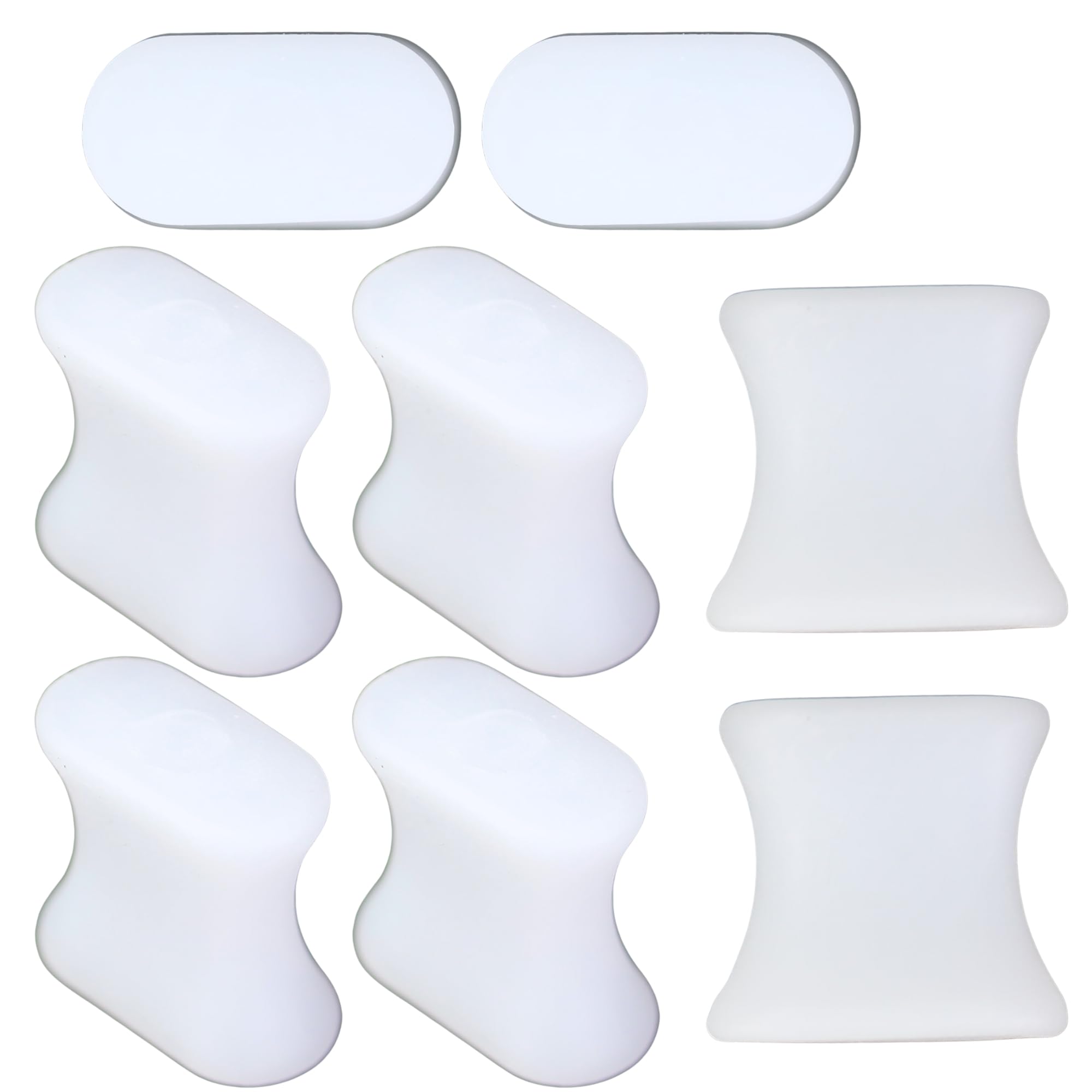 Iconikal 8-pack gel toe spacers in packaging showcasing a value set for daily foot comfort.