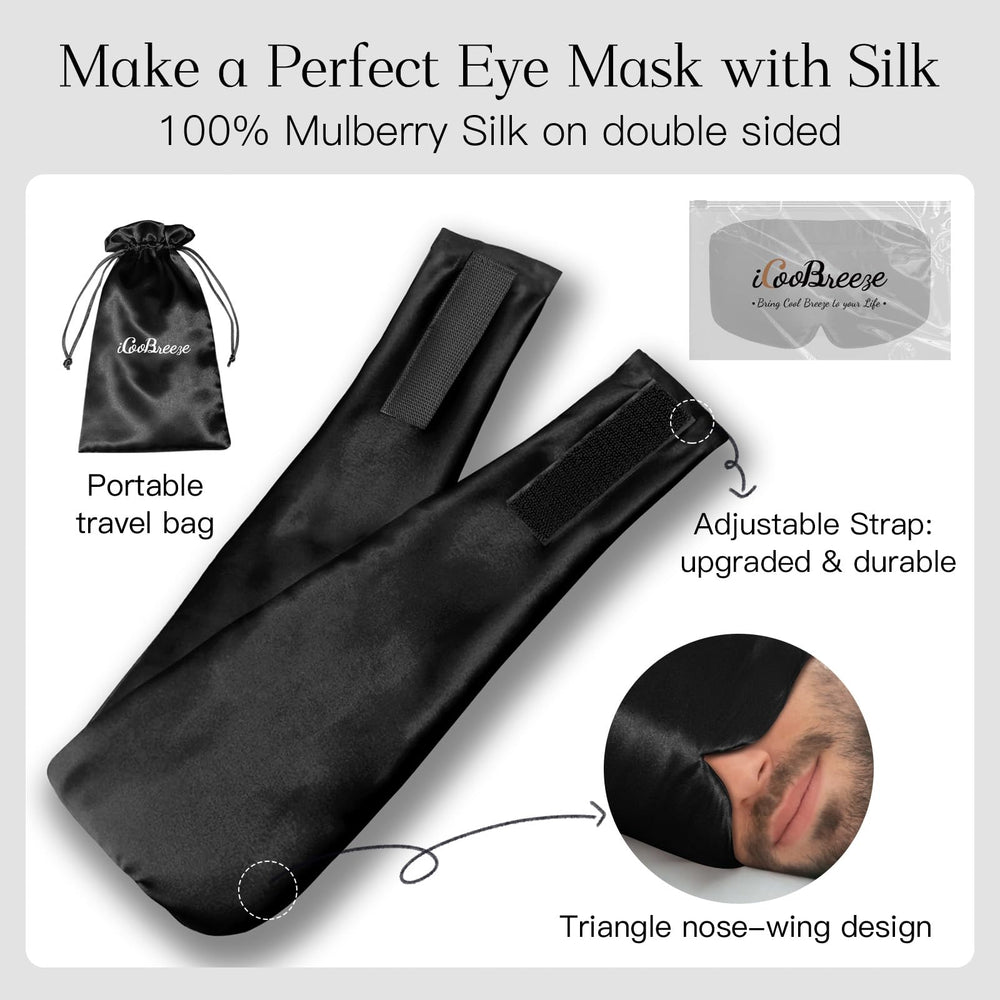 iCooBreeze adjustable strap on the sleep mask for all heads