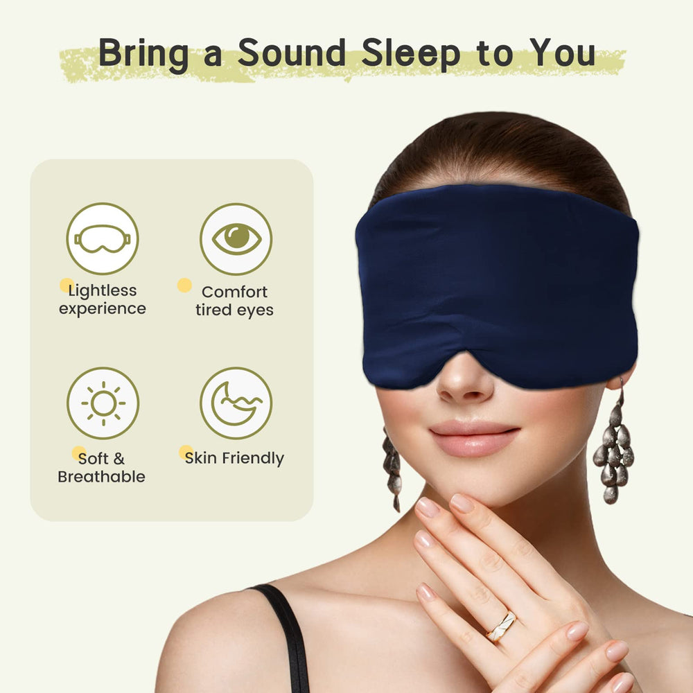iCooBreeze navy blue mask features soft fabric for comfortable wear.