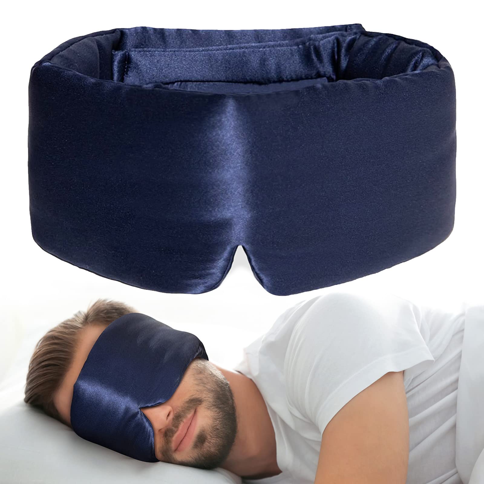 iCooBreeze silk eye mask care instructions image showing easy care.