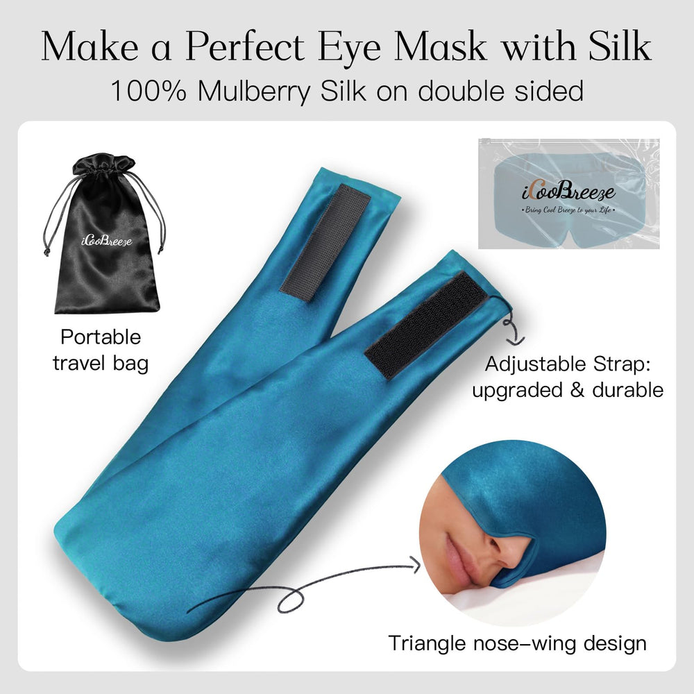 iCooBreeze silk eye mask ideal for lash extensions and gentle on lashes.