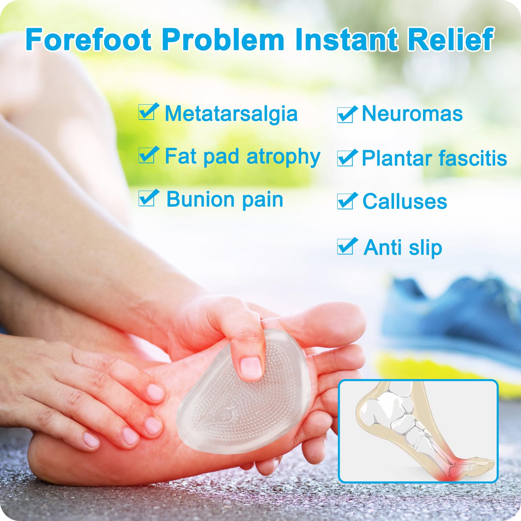 idaofar pads in shoe demonstration illustrate discreet support during daily activities