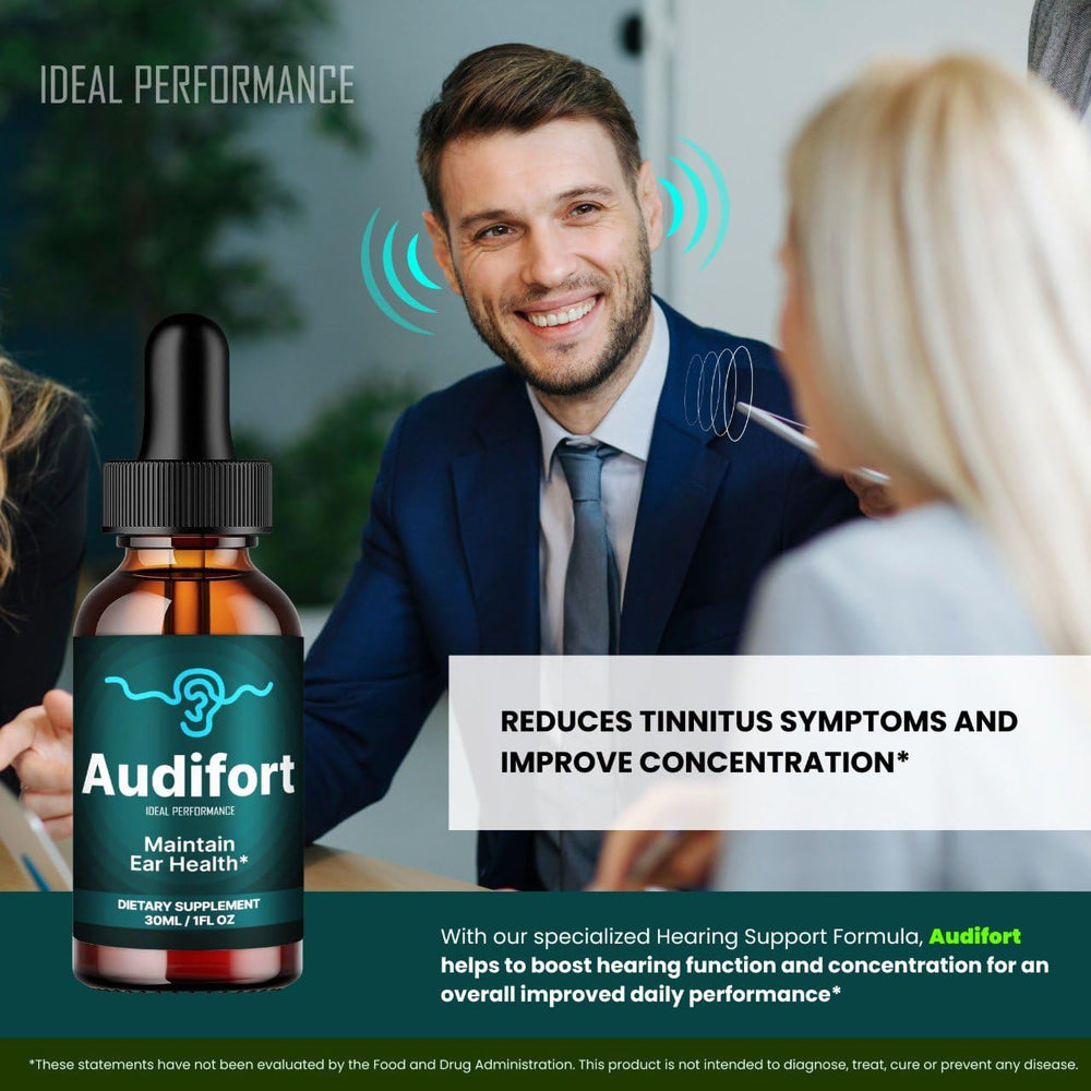IDEAL PERFORMANCE Audifort Drops packaging and display in a shopping scene