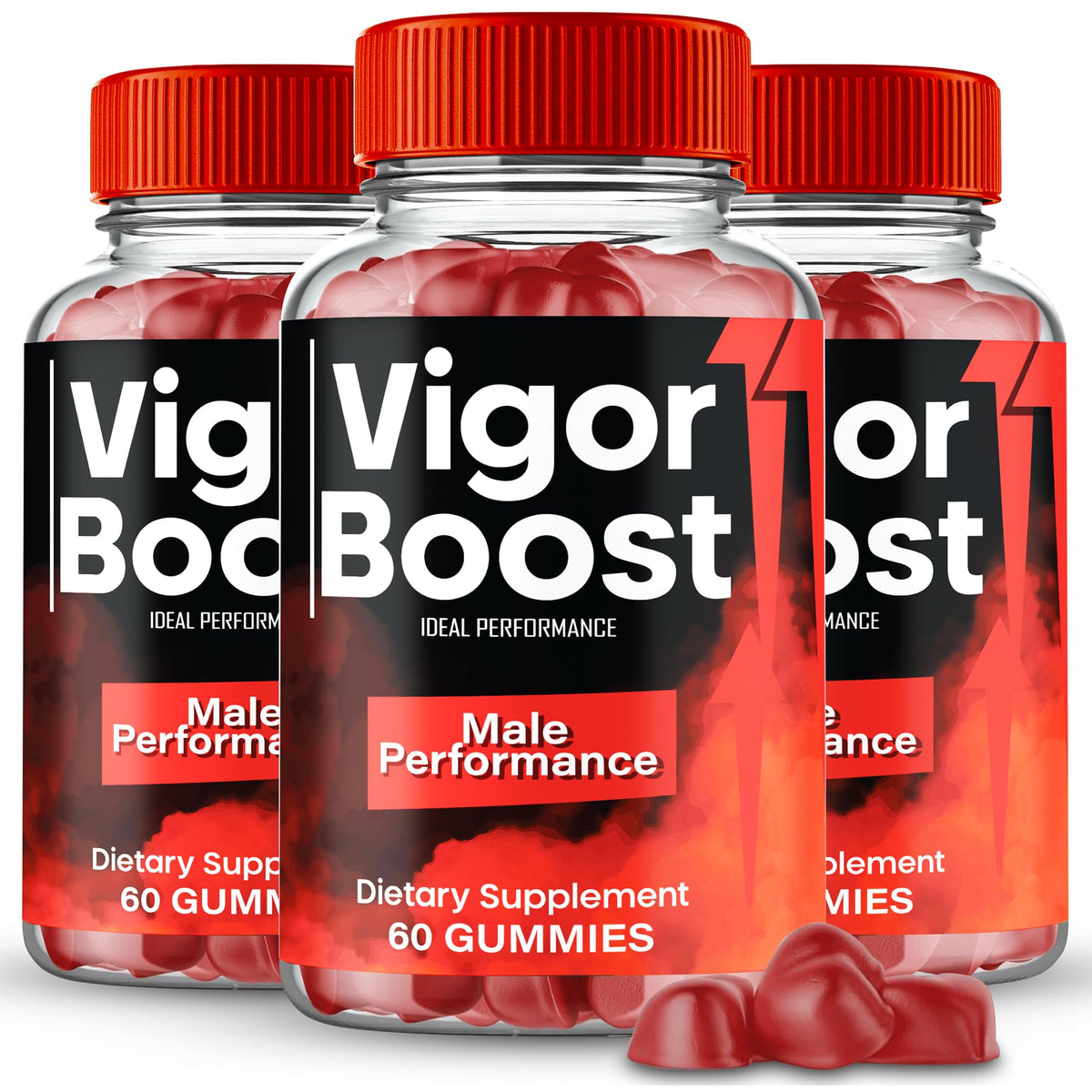 IDEAL PERFORMANCE Vigor Boost Gummies bottle front for daily wellness support