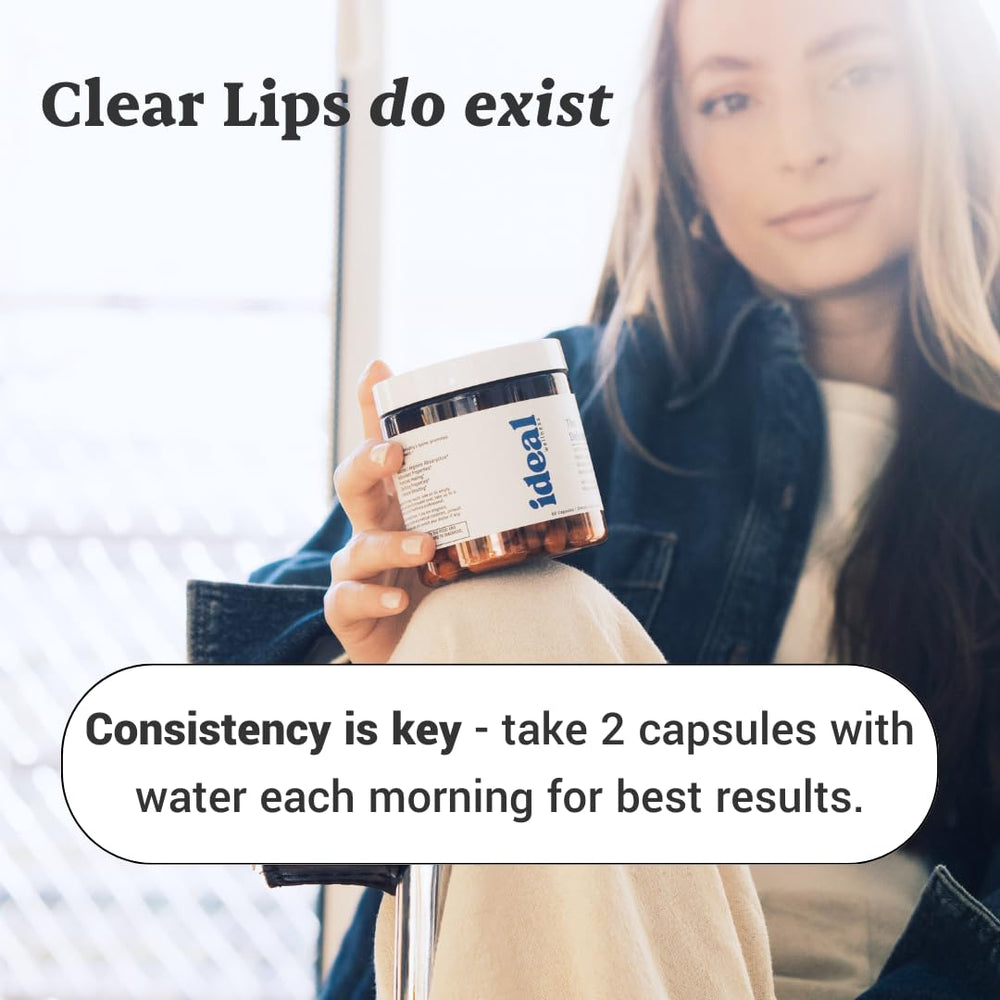 Ideal Wellness packaging stack shows a ready-to-use lip health routine.