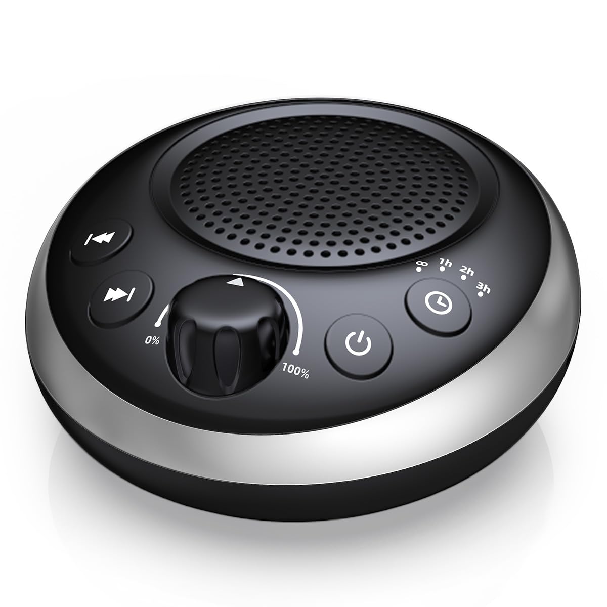 iDealSleep sound machine front view showing a compact, portable design for home and travel.