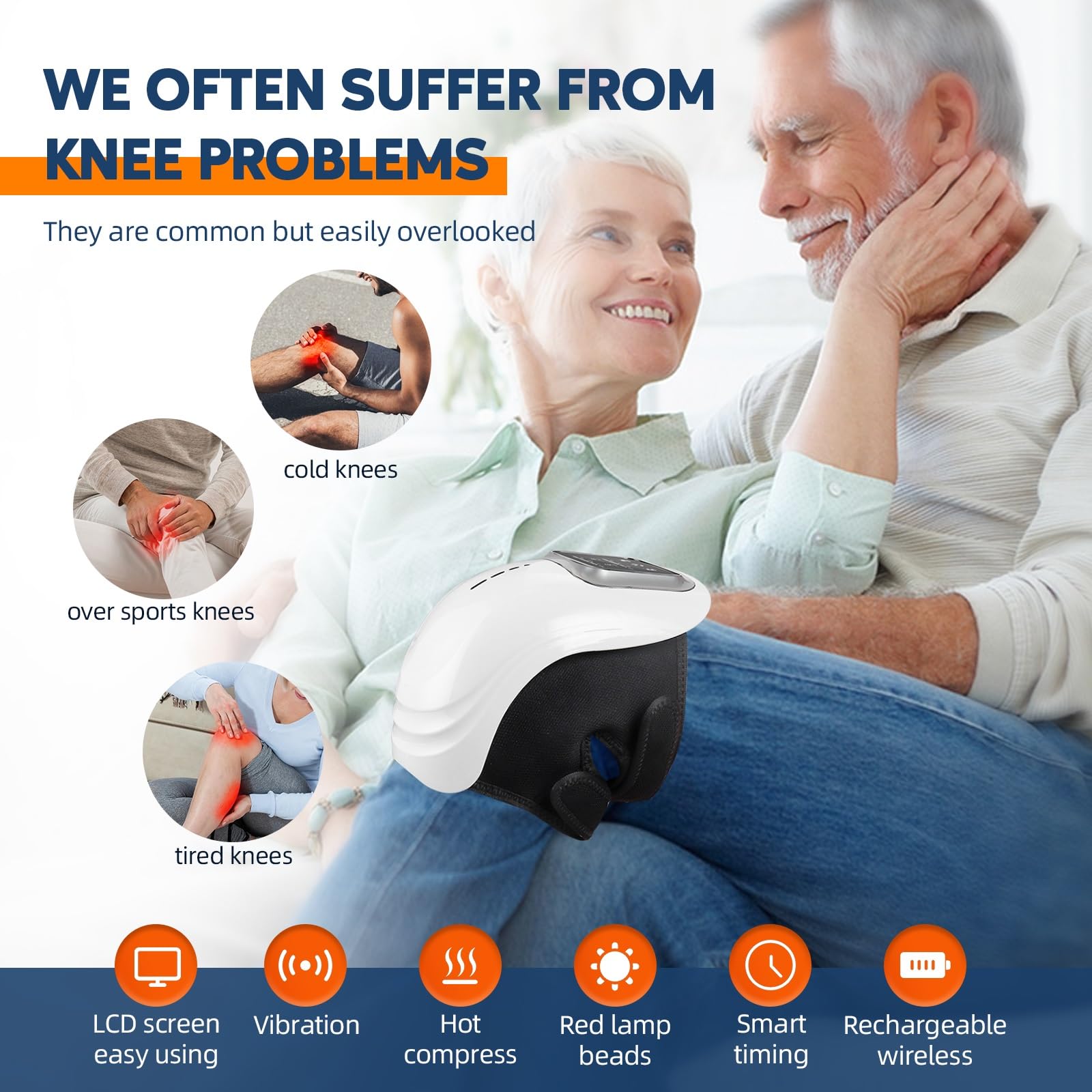 IeBilif cordless knee massager in use at home or office