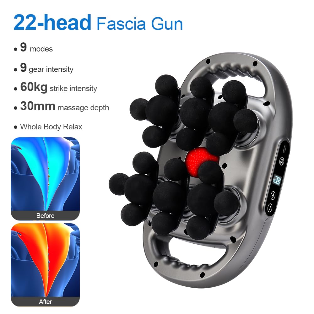 IeBilif massage gun featuring 9 intensity levels for tailored pressure.