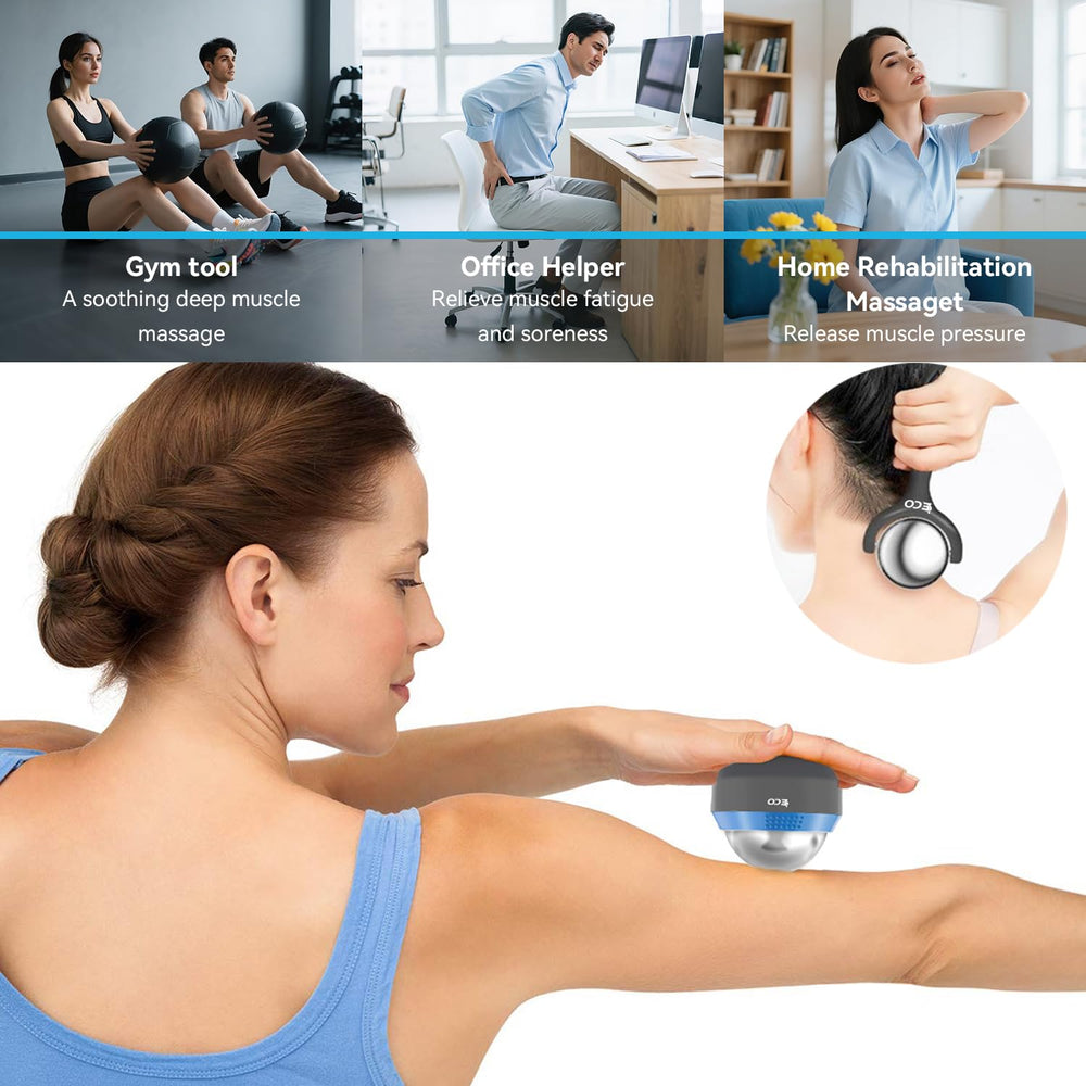 iECO Cryosphere roller ball with free rolling handle for easy full-body use