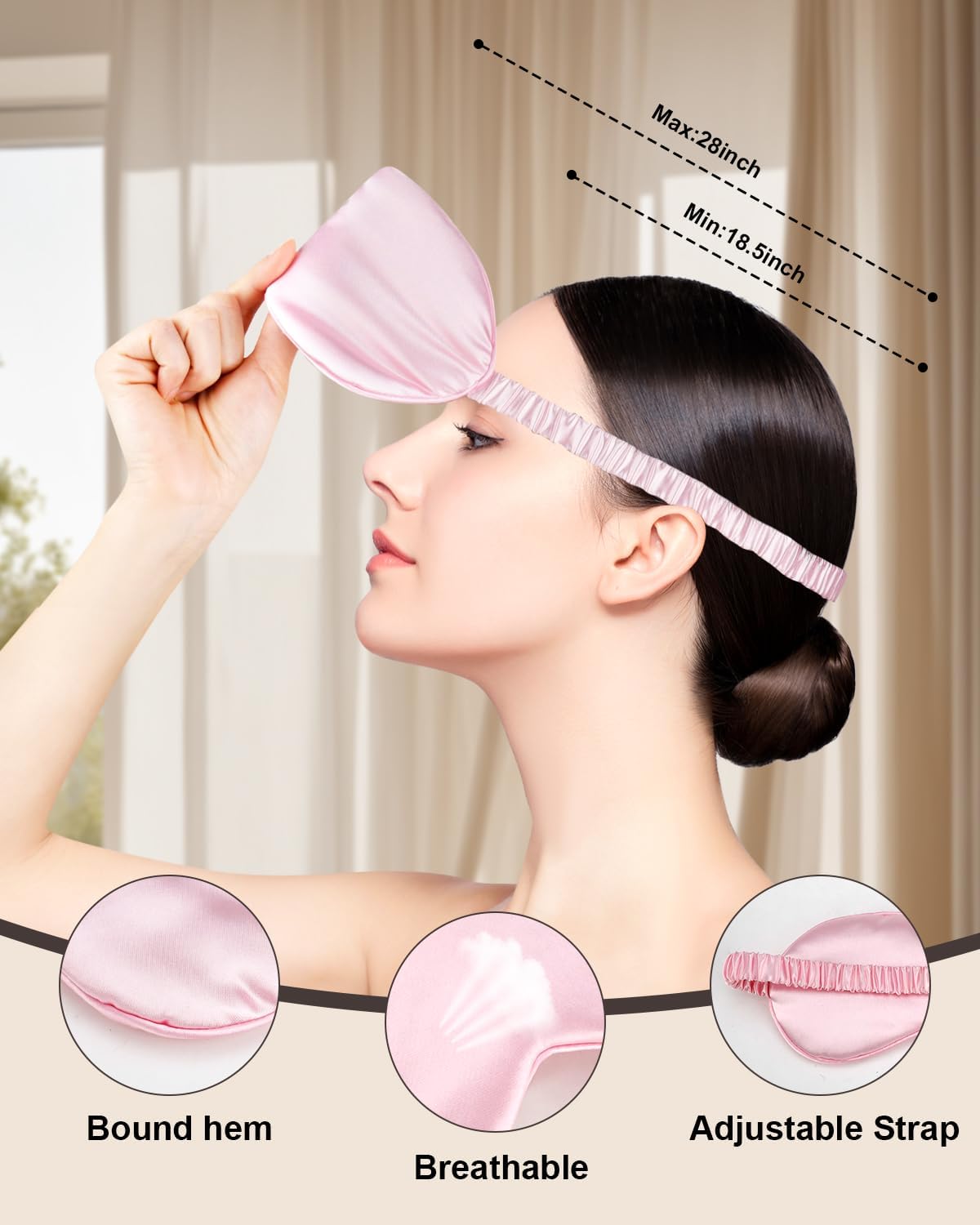 IEKEODI 2-pack silk eye mask offering lightweight, non-slip wear for bedtime