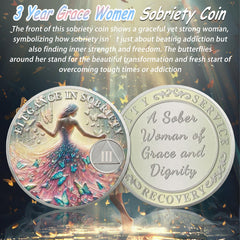 IELCJJ Artsy Grace 3-Year Coin back highlights unity, service, and recovery in a supportive community.
