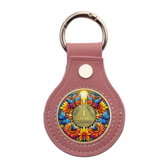 IELCJJ Premium Leather Coin Holder open view shows both sides for easy sobriety token display.